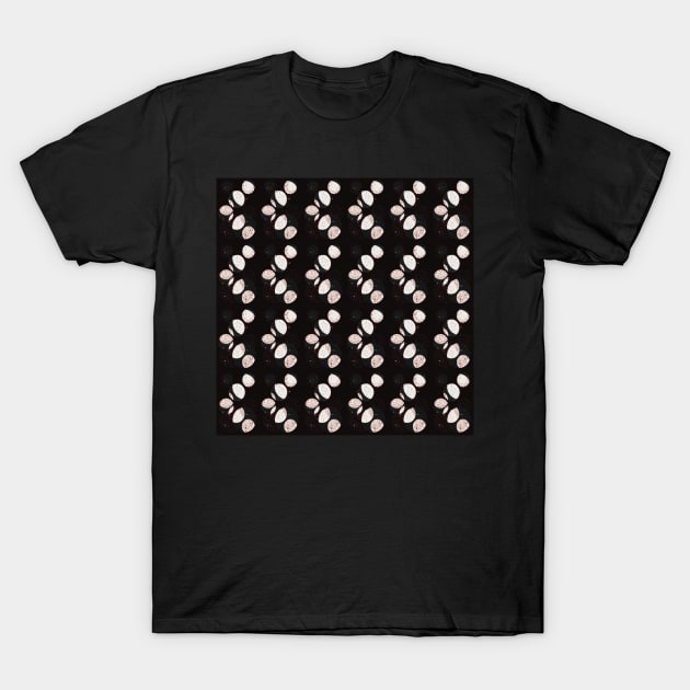 Black n’ White Zig Zag Abstract Petals T-Shirt by cherdoodles